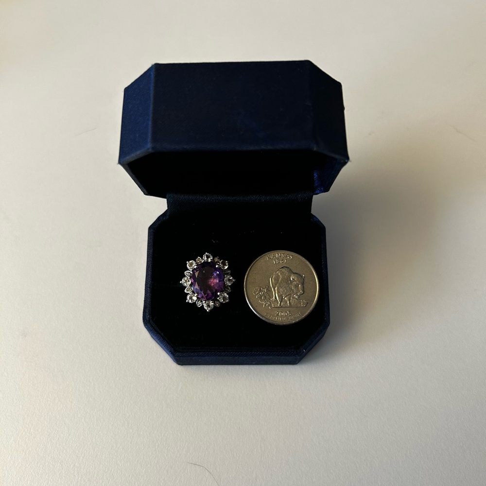 Sparkly Purple Gemstone Ring Size 7 - Picture 10 of 17